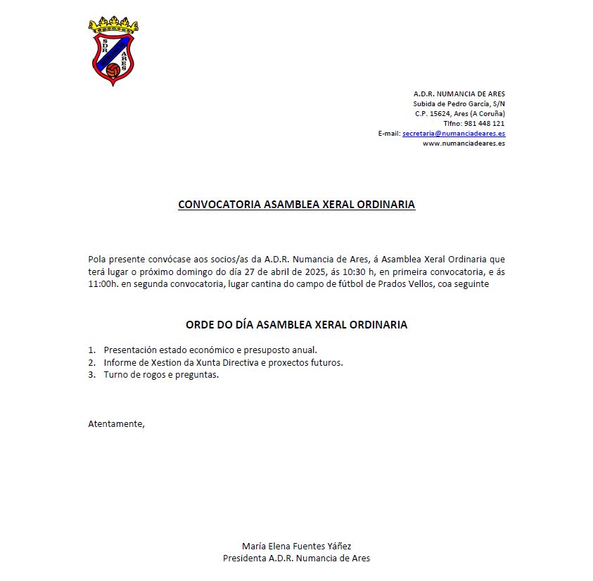 Convocatoria Asamblea Ordinaria 2025